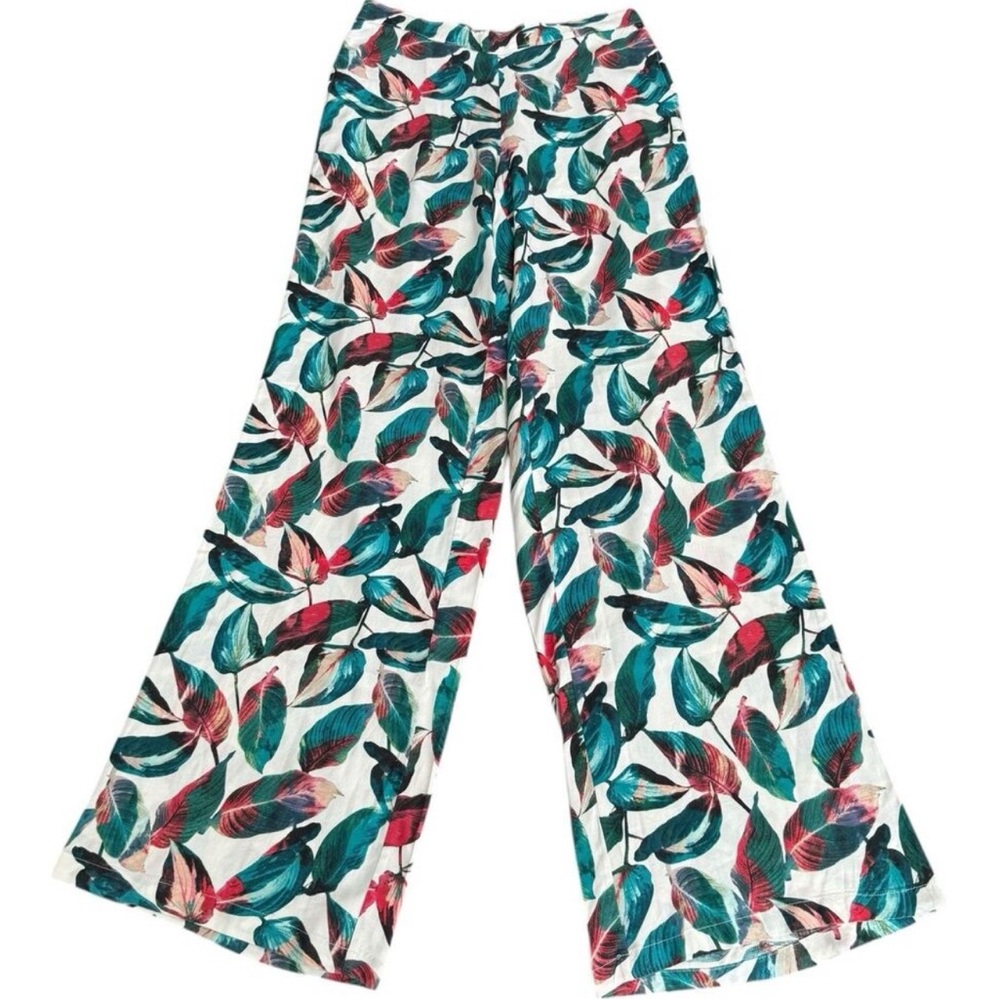Onia Mila Pants, Beach or anywhere , tropical leaf print, viscose, size M